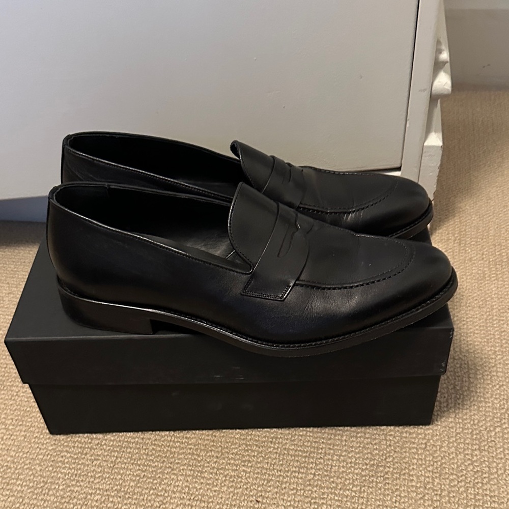 Black penny loafers